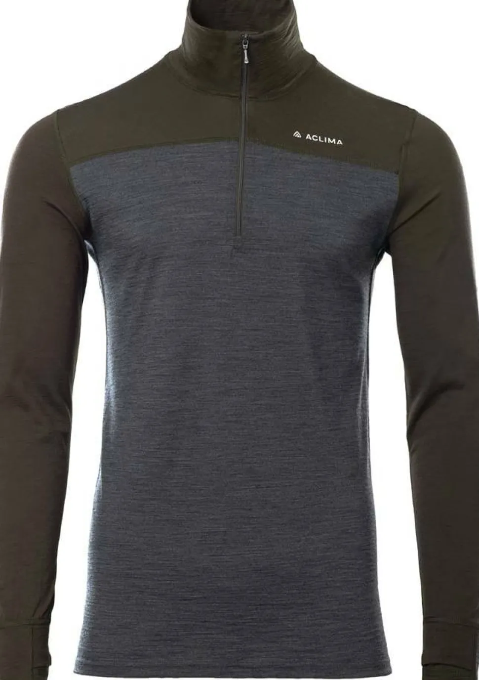 Aclima Men's LightWool 180 Polo with Zip Tarmac/Marengo
