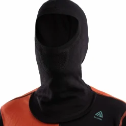 Aclima Men's WarmWool Hoodsweater with Zip Jet Black/Red Clay/North Atlantic