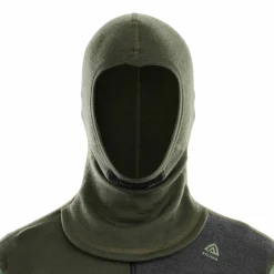 Aclima Men's WarmWool Hoodsweater with Zip Olive Night/Dill/Marengo