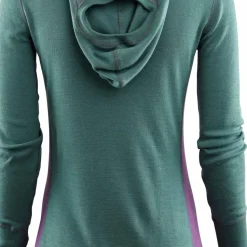 Aclima WarmWool Hoodsweater with Zip Woman North Atlantic/Purple Rose/Sunset Purple