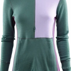 Aclima WarmWool Hoodsweater with Zip Woman North Atlantic/Purple Rose/Sunset Purple