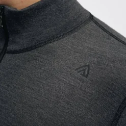 Aclima WarmWool Mock Neck with Zip Man Marengo/Jet Black