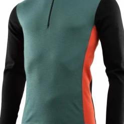 Aclima WarmWool Mock Neck with Zip Man Jet Black/North Atlantic/Red Clay