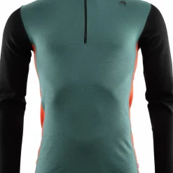 Aclima WarmWool Mock Neck with Zip Man Jet Black/North Atlantic/Red Clay