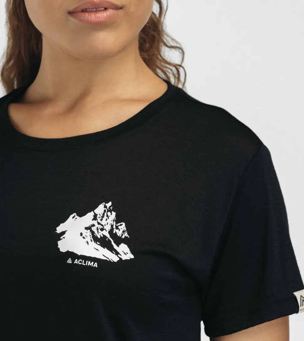 Aclima Women's Lightwool 140 Classic Tee Mountain Jet Black