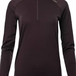 Aclima Women's LightWool 180 Polo with Zip Chocolate Plum