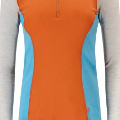 Aclima Women's WarmWool Polo Gold Flame/Beige Melange/Niagara