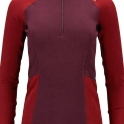Aclima Women's WarmWool Polo Fig/Red Dahlia