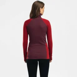 Aclima Women's WarmWool Polo Fig/Red Dahlia