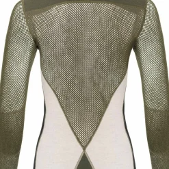 Aclima Women's WoolNet Hybrid Mock Neck Beige Melange/tarmac/jet Black