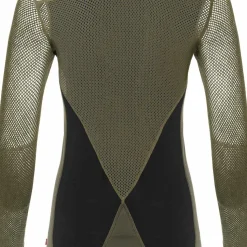 Aclima Women's WoolNet Hybrid Crew Neck Jet Black/Olive Night/Beige Melange