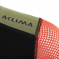 Aclima Women's WoolNet Hybrid Crew Neck Jet Black/Poinciana/Capulet Olive