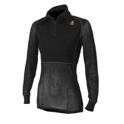 Aclima WoolNet Polo With Zip Woman Jet Black