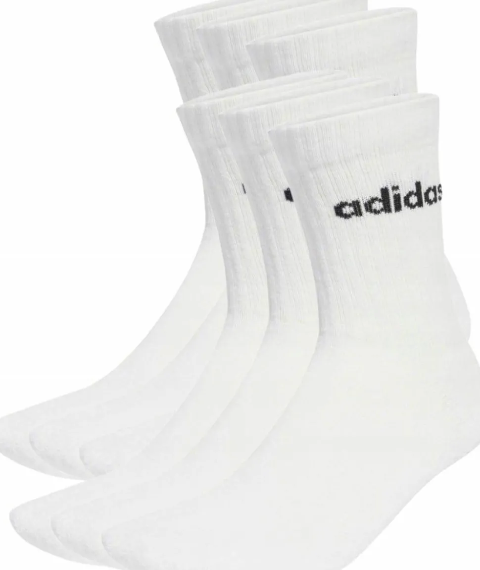 Adidas Cushioned Linear Crew 6p White/black