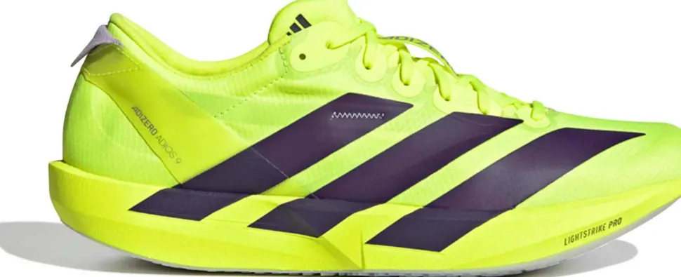 Adidas Men's Adizero Adios 9 Solar Yellow / Aurora Plum / Powder Plum