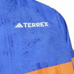 Adidas Men's Terrex Xploric 2.5L Climaproof Anorak Semi lucid blue/ Semi impact orange / Pure ruby