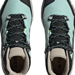 Adidas Unisex TERREX AX4 Mid GORE-TEX Hiking Shoes Semi Flash Aqua/Core Black/Preloved Yellow