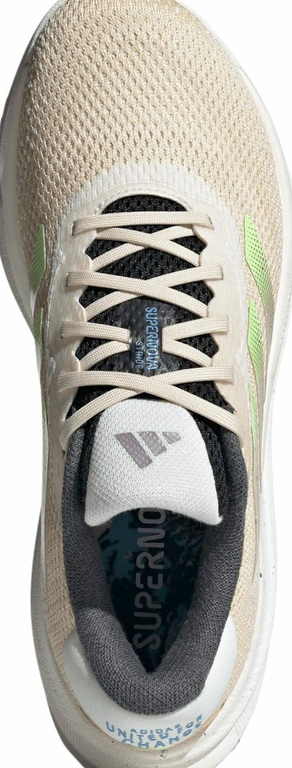 Adidas Women's Supernova Stride Move for the Planet Shoes Crystal Sand/Green Spark/Preloved Fig