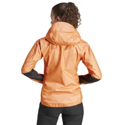Adidas Women's Terrex Techrock Light GORE-TEX Active Rain Jacket Semi Impact Orange