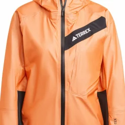 Adidas Women's Terrex Techrock Light GORE-TEX Active Rain Jacket Semi Impact Orange