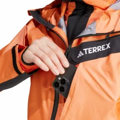 Adidas Women's Terrex Techrock Light GORE-TEX Active Rain Jacket Semi Impact Orange