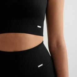 Aim'n Women's High Support Ribbed Bra Black