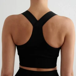Aim'n Women's High Support Ribbed Bra Black