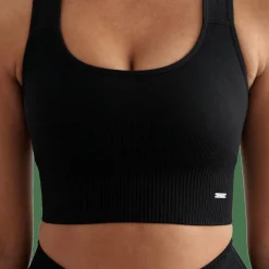 Aim'n Women's High Support Ribbed Bra Black
