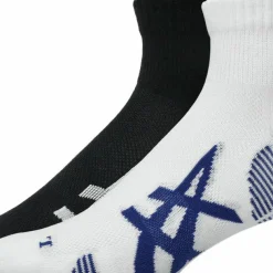 Asics 2 Pack Cushioned Run Quarter Sock Performance Black/Brilliant White