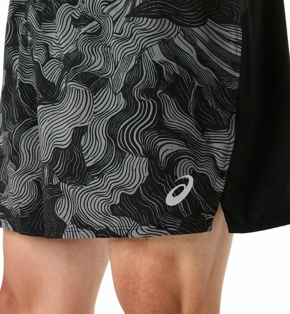Asics Men's Fujitrail All Over Print 5in Shorts Performance Black/Carbon/Cream