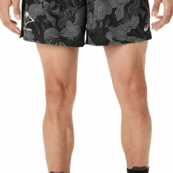 Asics Men's Fujitrail All Over Print 5in Shorts Performance Black/Carbon/Cream