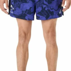 Asics Men's Fujitrail All Over Print 5in Shorts Midnight/Cobalt Burst/Cream