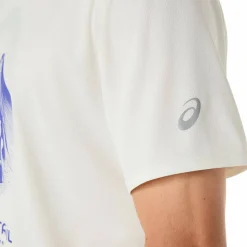 Asics Men's Fujitrail Logo Short Sleeve Top Cream/Cobalt Burst/Cool Grey