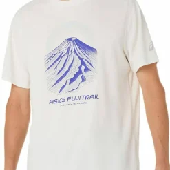 Asics Men's Fujitrail Logo Short Sleeve Top Cream/Cobalt Burst/Cool Grey