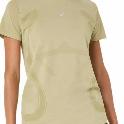 Asics Women's Road Seamless Short Sleeve Top Khaki/Cream