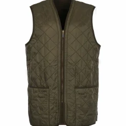 Barbour Men's Polarquilt Waistcoat Zip-In Dark Olive Check