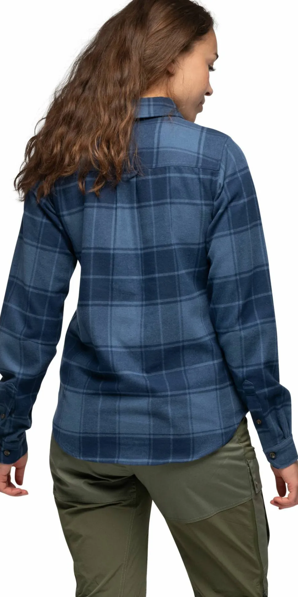 Bergans Women's Nordmarka Flannel Shirt Granite Blue/navy Blue Check