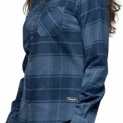 Bergans Women's Nordmarka Flannel Shirt Granite Blue/navy Blue Check