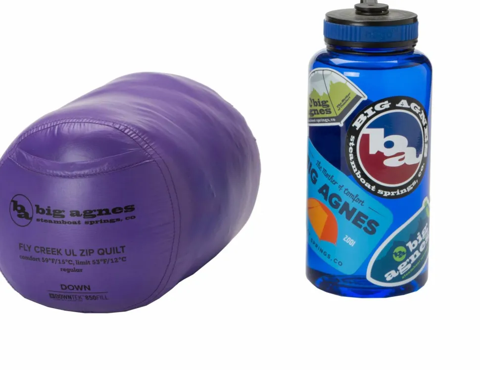 Big Agnes Fly Creek Ul Zip Quilt 50 (850 Rds Downtek) Long Asphalt/royal Purple
