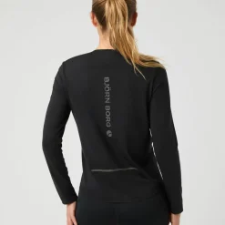Björn Borg Women's Borg Running Feather Long Sleeve T-Shirt Black Beauty