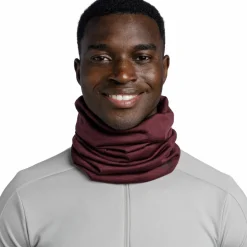 Buff Merino Lightweight Neckwear Solid Garnet