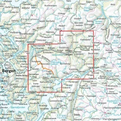 Calazo förlag Bergsdalen & Voss 1:50 000 Hiking map
