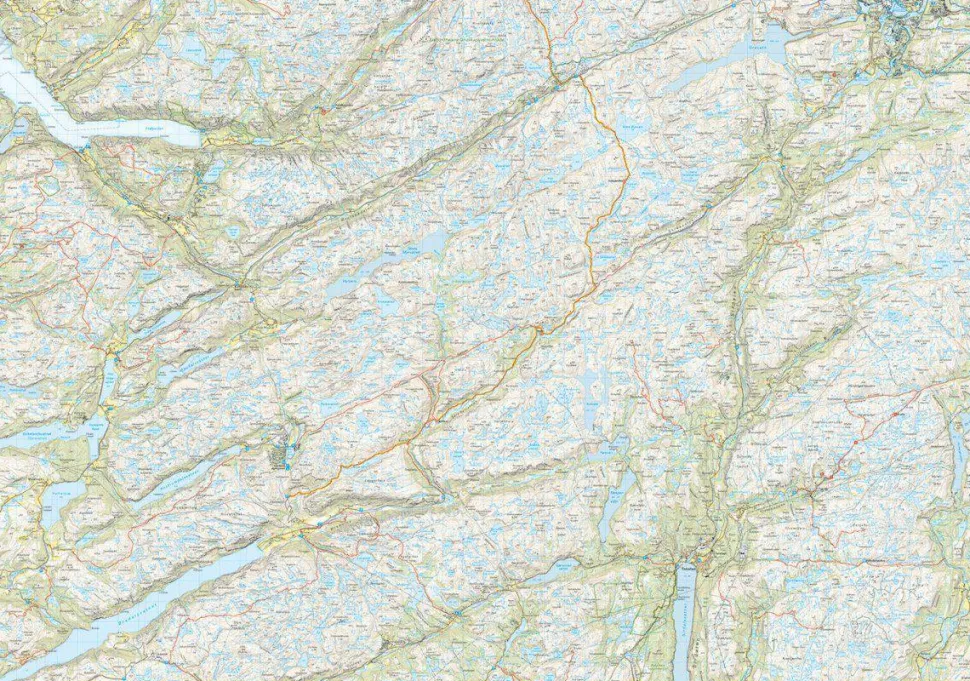 Calazo förlag Bjerkreimsheiene & Setesdal Vesthei Sør 1:50 000 Hiking map
