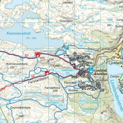 Calazo förlag Bjerkreimsheiene & Setesdal Vesthei Sør 1:50 000 Hiking map