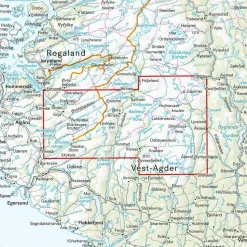 Calazo förlag Bjerkreimsheiene & Setesdal Vesthei Sør 1:50 000 Hiking map