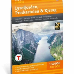 Calazo förlag Lysefjorden, Preikestolen & Kjerag 1:50 000 Hiking map