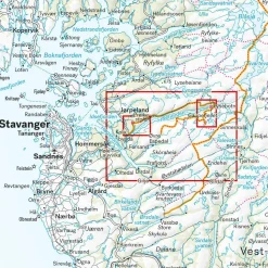 Calazo förlag Lysefjorden, Preikestolen & Kjerag 1:50 000 Hiking map
