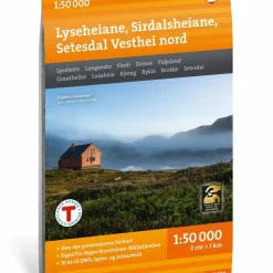 Calazo förlag Lyseheiane, Sirdalsheiane & Setesdal Vesthei Nord 1:50 000 Hiking map