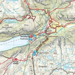 Calazo förlag Lyseheiane, Sirdalsheiane & Setesdal Vesthei Nord 1:50 000 Hiking map