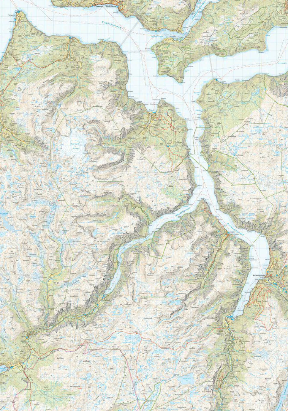 Calazo förlag Nærøyfjorden & Lærdalen 1:50 000 Hiking map